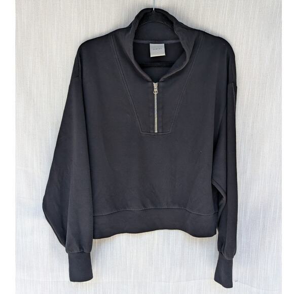 Varley Black Davidson Sweat Long Sleeve Half Zip Sweatshirt, size L - Picture 1 of 6
